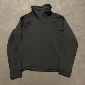 Lululemon W3HFR Waffle Knit Funnel Neck Long Sleeve Shirt Black Size 12